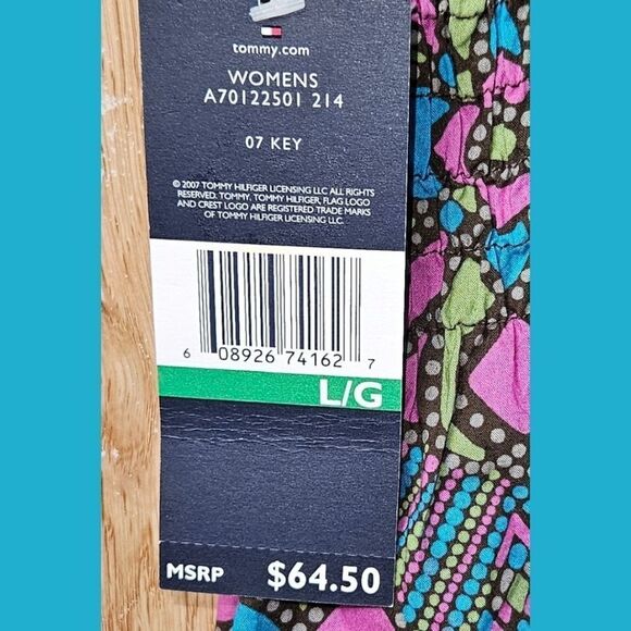 TOMMY HILFIGERโMulti  Color Floral Print Pink Embroidery Sleeveless Tank Top L - Picture 12 of 15